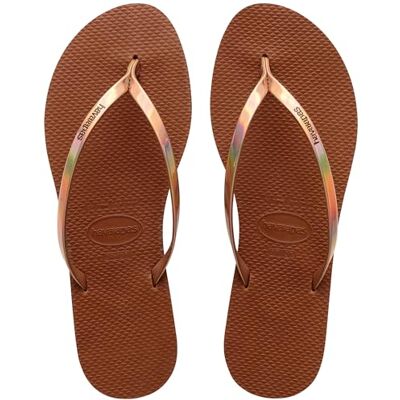 Havaianas You Metallic, Sandales Confortables, Élégantes et Polyvalentes, Fines Lanières à Finition Métallisée, Petit Talon, Femme - Publicité Havaianas You Metallic, Sandales Confortables, Élégantes et Polyvalentes, Fines Lanières à Finition Métallisée, Petit Talon, Femme - Publicité