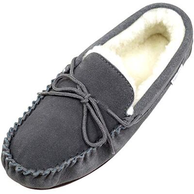 SNUGRUGS Mocassins Monty en daim et laine avec semelle en caoutchouc, gris foncé 12 UK / 46 EU, gris foncé, 46 EU - Publicité SNUGRUGS Mocassins Monty en daim et laine avec semelle en caoutchouc, gris foncé 12 UK / 46 EU, gris foncé, 46 EU - Publicité