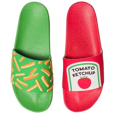 Dedoles Chaussure Homme Femme & Enfants Sandales Antidérapant designs amusants Livre Pizza Café Renard Lama Cadeau, Couleur: Frites et ketchup, 42 EU - Publicité Dedoles Chaussure Homme Femme & Enfants Sandales Antidérapant designs amusants Livre Pizza Café Renard Lama Cadeau, Couleur: Frites et ketchup, 42 EU - Publicité