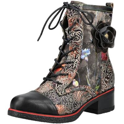 LAURA VITA Bottines en cuir multicolores à talon décroché bas avec lacets et zip latéral Taille numeric_37 - Publicité LAURA VITA Bottines en cuir multicolores à talon décroché bas avec lacets et zip latéral Taille numeric_37 - Publicité