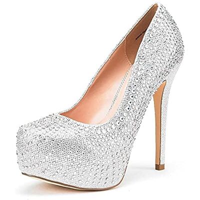 DREAM PAIRS Escarpins Femme Talon Haut Sexy, Chaussures Plateforme Élégantes à Talon Aiguille Fin, Escarpins pour Soirée, Mariage, Fête, Party,Size 40,Brillant/Argent,Swan_30 - Publicité DREAM PAIRS Escarpins Femme Talon Haut Sexy, Chaussures Plateforme Élégantes à Talon Aiguille Fin, Escarpins pour Soirée, Mariage, Fête, Party,Size 40,Brillant/Argent,Swan_30 - Publicité