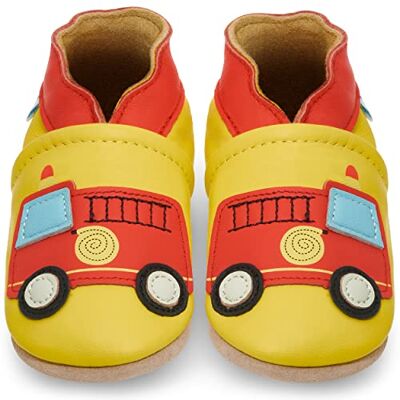 Juicy Bumbles Chausson Cuir Bébé Garcon Chaussons Cuir Souple Bébé Camion des Pompiers 12-18 Mois - Publicité Juicy Bumbles Chausson Cuir Bébé Garcon Chaussons Cuir Souple Bébé Camion des Pompiers 12-18 Mois - Publicité