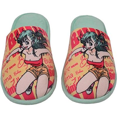 CYP BRAND Dragon Ball Chaussons Ouverts Souples Produit Officiel, Bulma, 40/41 EU - Publicité CYP BRAND Dragon Ball Chaussons Ouverts Souples Produit Officiel, Bulma, 40/41 EU - Publicité