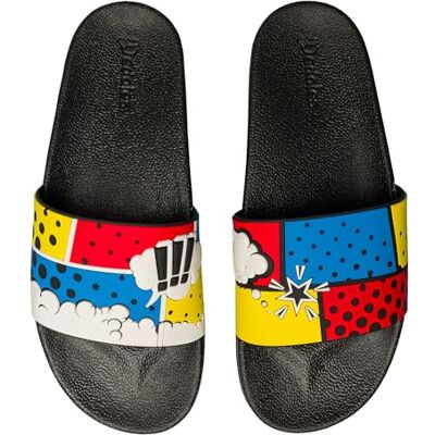Dedoles Chaussure & Pantoufles Homme Femme & Enfants Sandales Antidérapant designs amusants Livre Pizza Café Renard Lama Cadeau, Couleur: Bandes dessinées colorées, Taille: 36 EU - Publicité Dedoles Chaussure & Pantoufles Homme Femme & Enfants Sandales Antidérapant designs amusants Livre Pizza Café Renard Lama Cadeau, Couleur: Bandes dessinées colorées, Taille: 36 EU - Publicité