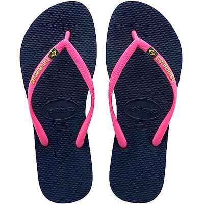 Havaianas Slim Brasil Logo, Tongs Confortables, Durables et Légères, Hommage au Brésil, Drapeau sur Lanières, Femme - Publicité Havaianas Slim Brasil Logo, Tongs Confortables, Durables et Légères, Hommage au Brésil, Drapeau sur Lanières, Femme - Publicité