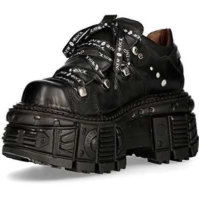 New Rock Chaussures en cuir militaire unisexe avec plateforme M., Noir , 41 EU - Publicité New Rock Chaussures en cuir militaire unisexe avec plateforme M., Noir , 41 EU - Publicité