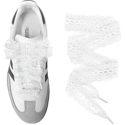 EHOTER Lacets De Rechange Pour Femmes Et Filles Lacets Plats En Dentelle Creuse Brodée Pour Baskets, Chaussures De Sport, Bottes (Blanc,100cm) - Publicité EHOTER Lacets De Rechange Pour Femmes Et Filles Lacets Plats En Dentelle Creuse Brodée Pour Baskets, Chaussures De Sport, Bottes (Blanc,100cm) - Publicité