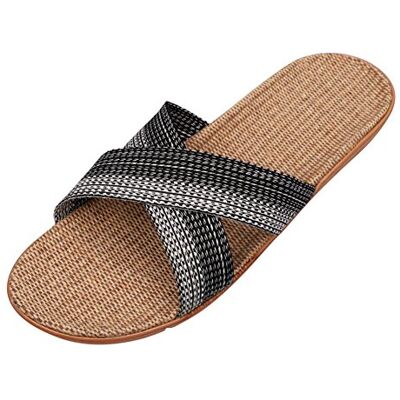 ITODA Pantoufles d'Eté Respirant en Lin Antidérapant Femme Homme Chaussures à Bout Ouvert Chaussons de Plage Piscine Tongs Claquettes Confortable pour Maison Bureau Intérieur 44-45 Gris - Publicité ITODA Pantoufles d'Eté Respirant en Lin Antidérapant Femme Homme Chaussures à Bout Ouvert Chaussons de Plage Piscine Tongs Claquettes Confortable pour Maison Bureau Intérieur 44-45 Gris - Publicité