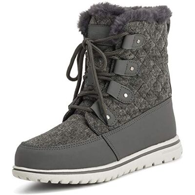 Polar Boot Femmes Matelassé Court Neige Hiver Fausse Fourrure Chaud Durable Imperméable Bottes GRE37 AYC0524 Gris Textile Quilted Taille 37 EU/4 UK - Publicité Polar Boot Femmes Matelassé Court Neige Hiver Fausse Fourrure Chaud Durable Imperméable Bottes GRE37 AYC0524 Gris Textile Quilted Taille 37 EU/4 UK - Publicité