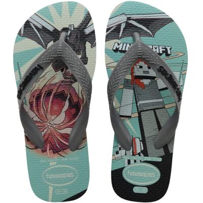 Havaianas Kids Minecraft, Tongues, Bleu, 27/28 - Publicité Havaianas Kids Minecraft, Tongues, Bleu, 27/28 - Publicité