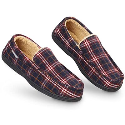 DUNLOP Chausson Homme Semelles Antidérapantes Chaussons Charentaises Hommes Mémoire de Forme Intérieur Extérieur Pantoufles Mocassins Loafers Hiver (43 EU, Bordeaux et Marine) - Publicité DUNLOP Chausson Homme Semelles Antidérapantes Chaussons Charentaises Hommes Mémoire de Forme Intérieur Extérieur Pantoufles Mocassins Loafers Hiver (43 EU, Bordeaux et Marine) - Publicité