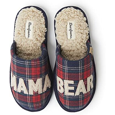 Dearfoams Femme Gifts for Mom Cute Cozy Mothers Day Mama Bear Slipper Chausson, Motif Carreaux Bleu Marine, Small - Publicité Dearfoams Femme Gifts for Mom Cute Cozy Mothers Day Mama Bear Slipper Chausson, Motif Carreaux Bleu Marine, Small - Publicité