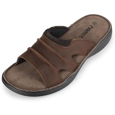 riemot Mules d'été en cuir pour homme Sandales confortables Légères Semelle en caoutchouc souple Chaussures de mer, plage, extérieur Pointure EU 42-47, marron, 47 EU - Publicité riemot Mules d'été en cuir pour homme Sandales confortables Légères Semelle en caoutchouc souple Chaussures de mer, plage, extérieur Pointure EU 42-47, marron, 47 EU - Publicité