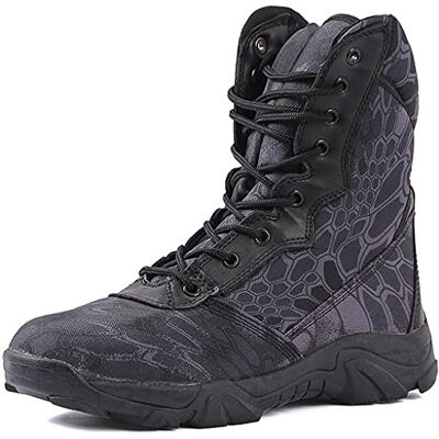 YUHAI Bottes de combat pour hommes, Python Imprimer Camouflage Bottes tactiques imperméables, chaussures de trekking respirantes,Black python pattern-45(UK 11) - Publicité YUHAI Bottes de combat pour hommes, Python Imprimer Camouflage Bottes tactiques imperméables, chaussures de trekking respirantes,Black python pattern-45(UK 11) - Publicité