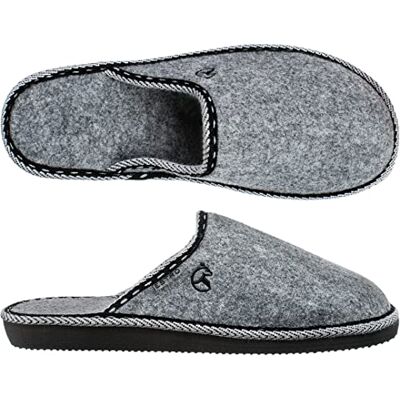 ESTRO Chaussons Homme Hiver Chaud Pantoufles en Feutre Homme Pantoufles Hiver Chaud Chaussons Hommes (Gris, 45 EU) - Publicité ESTRO Chaussons Homme Hiver Chaud Pantoufles en Feutre Homme Pantoufles Hiver Chaud Chaussons Hommes (Gris, 45 EU) - Publicité
