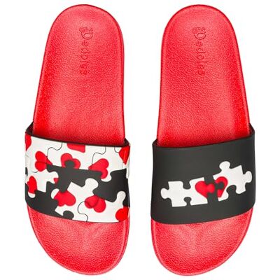 Dedoles Chaussure & Pantoufles Homme Femme & Enfants Sandales Antidérapant designs amusants Livre Pizza Café Renard Lama Cadeau, Couleur: Puzzle de cœur, Taille: 40 EU - Publicité Dedoles Chaussure & Pantoufles Homme Femme & Enfants Sandales Antidérapant designs amusants Livre Pizza Café Renard Lama Cadeau, Couleur: Puzzle de cœur, Taille: 40 EU - Publicité