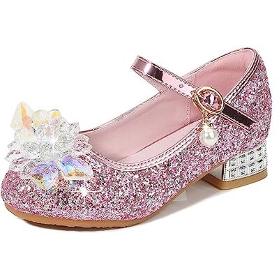 Eleasica Fille Chaussures de Princesse Chaussures pour Déguisement Cadeau Soirée Mariage Noël Carnaval Sandales à Talon Haut Bout Fermé,Rose,24 - Publicité Eleasica Fille Chaussures de Princesse Chaussures pour Déguisement Cadeau Soirée Mariage Noël Carnaval Sandales à Talon Haut Bout Fermé,Rose,24 - Publicité