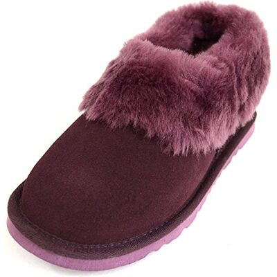 SNUGRUGS, Pantoufle en peau de mouton pour femme avec manchette épaisse Violet prune, 37 EU - Publicité SNUGRUGS, Pantoufle en peau de mouton pour femme avec manchette épaisse Violet prune, 37 EU - Publicité