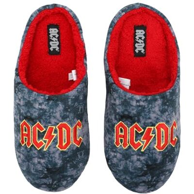 Bioworld Pantoufles avec logo brodé AC/DC, Multicolore, Small - Publicité Bioworld Pantoufles avec logo brodé AC/DC, Multicolore, Small - Publicité