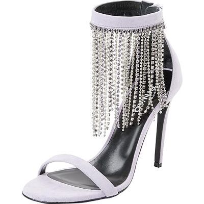Pinko Femme Salome Sandale Suede/Frange St Talon, Y13 Iris, 38 EU Large - Publicité Pinko Femme Salome Sandale Suede/Frange St Talon, Y13 Iris, 38 EU Large - Publicité