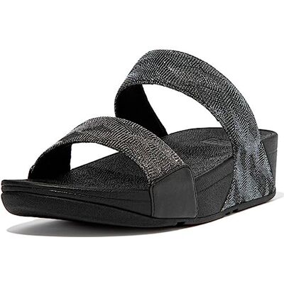 Fitflop Claquettes Lulu Glitz pour femme, tout noir, 43 EU - Publicité Fitflop Claquettes Lulu Glitz pour femme, tout noir, 43 EU - Publicité