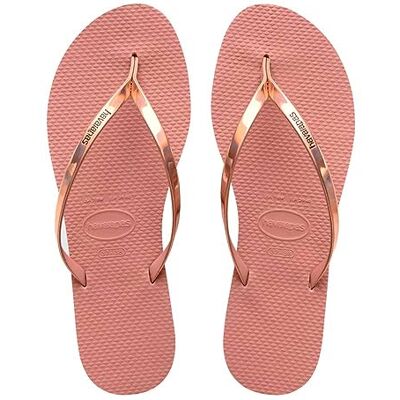 Havaianas You Metallic, Sandales Confortables, Élégantes et Polyvalentes, Fines Lanières à Finition Métallisée, Petit Talon, Femme - Publicité Havaianas You Metallic, Sandales Confortables, Élégantes et Polyvalentes, Fines Lanières à Finition Métallisée, Petit Talon, Femme - Publicité