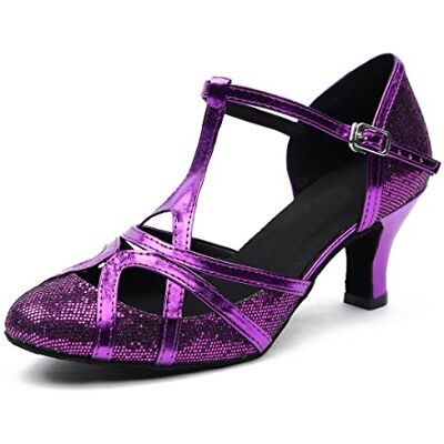 MINITOO Femme Danse Chaussure Ferme Cabaret Fete Soiree Escarpins et Talons Bas L2040 Violet 6cm Talon EU 38.5 - Publicité MINITOO Femme Danse Chaussure Ferme Cabaret Fete Soiree Escarpins et Talons Bas L2040 Violet 6cm Talon EU 38.5 - Publicité