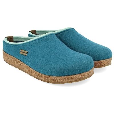 HAFLINGER Chaussons pour Femmes Grizzly Kris 711056, Pointure:38 EU, La Couleur:Turquoise - Publicité HAFLINGER Chaussons pour Femmes Grizzly Kris 711056, Pointure:38 EU, La Couleur:Turquoise - Publicité