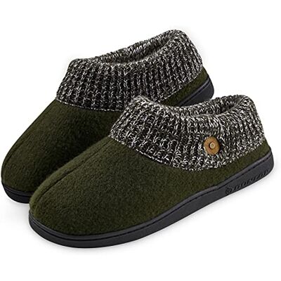 DUNLOP Chaussons Homme Chaud Mocassins Fermés Pantoufles Homme Hiver Semelle à Mémoire Antidérapant (45 EU, Khaki) - Publicité DUNLOP Chaussons Homme Chaud Mocassins Fermés Pantoufles Homme Hiver Semelle à Mémoire Antidérapant (45 EU, Khaki) - Publicité