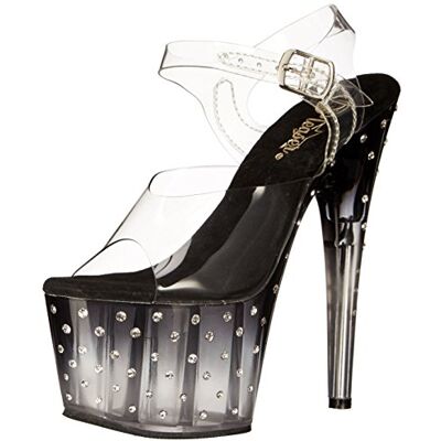 Pleaser Stardust 708T des Sandales Femme, Transparent (CLR/Blk CLR), 40 - Publicité Pleaser Stardust 708T des Sandales Femme, Transparent (CLR/Blk CLR), 40 - Publicité