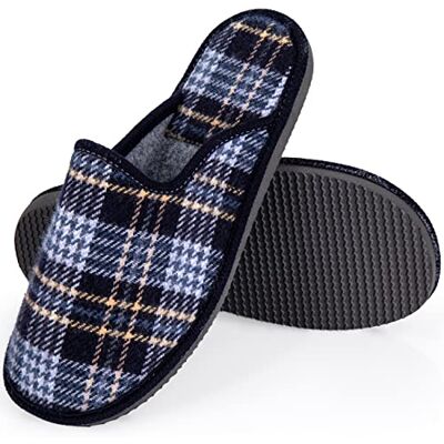 ESTRO Chausson Homme Pantoufles Hommes Pantoufle Homme Mules Chaussons pour Hommes avec Semelle à Mémoire Antidérapante F17 (40, Bleu) - Publicité ESTRO Chausson Homme Pantoufles Hommes Pantoufle Homme Mules Chaussons pour Hommes avec Semelle à Mémoire Antidérapante F17 (40, Bleu) - Publicité