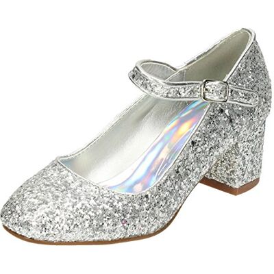Spot On Chaussures à talons pour filles H3057 – Paillettes argentées – Taille 38 – Taille 38 – Taille 38 – Taille 38 - Publicité Spot On Chaussures à talons pour filles H3057 – Paillettes argentées – Taille 38 – Taille 38 – Taille 38 – Taille 38 - Publicité