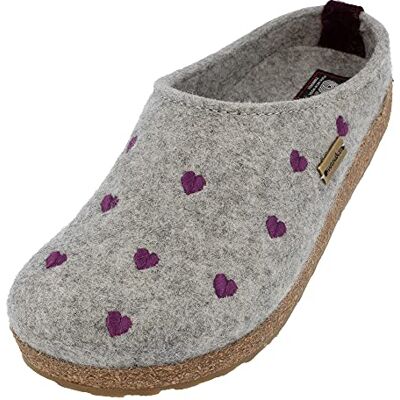 HAFLINGER Grizzly Cuoricini Chaussons Femme, Pointure:41 EU, La Couleur:Gris - Publicité HAFLINGER Grizzly Cuoricini Chaussons Femme, Pointure:41 EU, La Couleur:Gris - Publicité