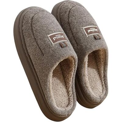 ZONTO Pantoufles Des Pantoufles De Coton De Grande Taille Pour Les Hommes Pour L'Hiver En Plein Air Portent Des Pantoufles Non Glissantes En Peluche De Maison Épaisse À Semelle Épaisse-D-48/49 - Publicité ZONTO Pantoufles Des Pantoufles De Coton De Grande Taille Pour Les Hommes Pour L'Hiver En Plein Air Portent Des Pantoufles Non Glissantes En Peluche De Maison Épaisse À Semelle Épaisse-D-48/49 - Publicité
