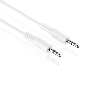 HDSupply AC011-020 Câble de connexion audio stéréo 3,5 mm mâle vers 3,5 mm mâle, design ultra mince, 2,00 m, blanc - Publicité