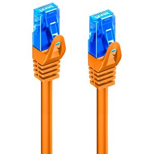 Ewent Câble patch Ethernet Cat.5e U/UTP transmission jusqu'à 1Gigabit, 2 connecteurs RJ45, câble PVC, CCA, AWG 26/7. Idéal pour la transmission par fibre optique avec des liaisons Gigabit/LAN, 0.25m, Orange - Publicité