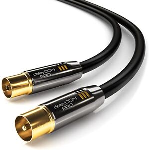 deleyCON 10m Câble D’antenne TV 4K Coaxial TV HDTV Full HD Fiche IEC vers Prise IEC Connecteurs Métalliques Analogique & Numérique Noir - Publicité deleyCON 10m Câble D’antenne TV 4K Coaxial TV HDTV Full HD Fiche IEC vers Prise IEC Connecteurs Métalliques Analogique & Numérique Noir - Publicité
