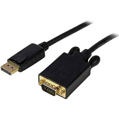 StarTech Câble DP vers VGA Actif 3m, 1080p, DP 1.2, Noir (DP2VGAMM10B) DisplayPort, Convertisseur vidéo, Verrouillage DP, Mâle/Mâle, PC vers vidéoprojecteur - Publicité StarTech Câble DP vers VGA Actif 3m, 1080p, DP 1.2, Noir (DP2VGAMM10B) DisplayPort, Convertisseur vidéo, Verrouillage DP, Mâle/Mâle, PC vers vidéoprojecteur - Publicité