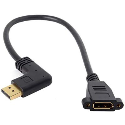 chenyang DP 1.2 câble d'extension DisplayPort mâle à femelle câble d'extension coudé à gauche à 90 degrés 4K 60Hz - Publicité chenyang DP 1.2 câble d'extension DisplayPort mâle à femelle câble d'extension coudé à gauche à 90 degrés 4K 60Hz - Publicité