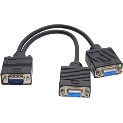 kenable SVGA Moniteur Diviseur 2 Voies 1 x 15pin Fiche Vers 2 x 15pin Femelles Noir - Publicité kenable SVGA Moniteur Diviseur 2 Voies 1 x 15pin Fiche Vers 2 x 15pin Femelles Noir - Publicité