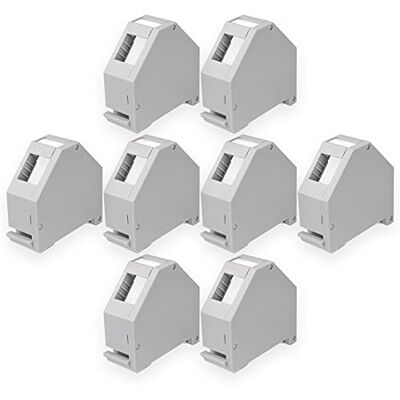 HB-DIGITAL Lot de 8 adaptateurs de rail DIN RJ45 Keystone pour rail DIN 35 mm Convient pour modules Keystone Cat.5e Cat.6/6a Cat.8 Prise réseau Ethernet LAN Câble de pose - Publicité HB-DIGITAL Lot de 8 adaptateurs de rail DIN RJ45 Keystone pour rail DIN 35 mm Convient pour modules Keystone Cat.5e Cat.6/6a Cat.8 Prise réseau Ethernet LAN Câble de pose - Publicité