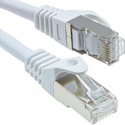kenable Câble Réseau Ethernet Cat6A SSTP Blindé RJ45 10 Gigabit sans Accroc 0,5m Blanc - Publicité kenable Câble Réseau Ethernet Cat6A SSTP Blindé RJ45 10 Gigabit sans Accroc 0,5m Blanc - Publicité