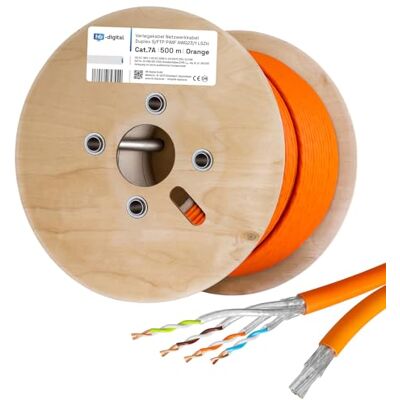 HB-DIGITAL 500m câble réseau LAN duplex câble de pose Cabel cat.7a max. 1200MHz cuivre pur S/FTP PIMF LSZH sans halogène RoHS-Compliant AWG23 (2 brins connectés) orange - Publicité HB-DIGITAL 500m câble réseau LAN duplex câble de pose Cabel cat.7a max. 1200MHz cuivre pur S/FTP PIMF LSZH sans halogène RoHS-Compliant AWG23 (2 brins connectés) orange - Publicité