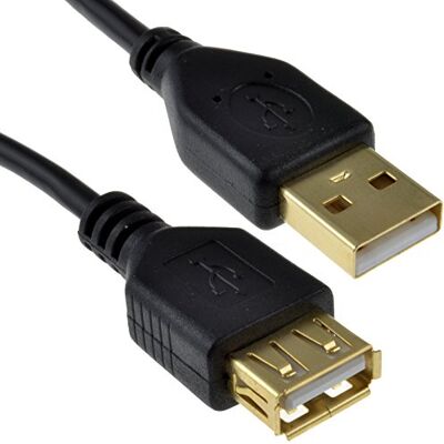 kenable Câble d'Extension USB 2.0 Gold Mâle A vers Femelle A 24AWG Haute Vitesse Blindé 1,2m Noir - Publicité kenable Câble d'Extension USB 2.0 Gold Mâle A vers Femelle A 24AWG Haute Vitesse Blindé 1,2m Noir - Publicité