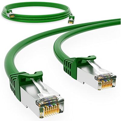 HB-DIGITAL Câble patch RJ45 LAN CAT 6 0,5 m Câble réseau jusqu'à 1 Gbit/s CAT 6 En cuivre professionnel S/FTP DSL Pour panneau de brassage, commutateur, routeur, modem Vert - Publicité HB-DIGITAL Câble patch RJ45 LAN CAT 6 0,5 m Câble réseau jusqu'à 1 Gbit/s CAT 6 En cuivre professionnel S/FTP DSL Pour panneau de brassage, commutateur, routeur, modem Vert - Publicité