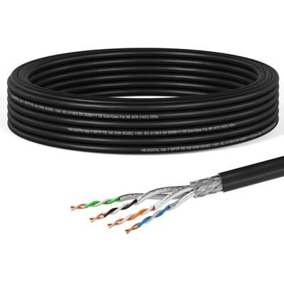 HB-DIGITAL 10m Câble Réseau Extérieur Cable Ethernet RJ45 CAT 7 Câble d'Installation Blindé S/FTP Double Blindage PiMF Cuivre Pur AWG23 max. 1000MHz 10Gbps Extérieur PE Noir - Publicité HB-DIGITAL 10m Câble Réseau Extérieur Cable Ethernet RJ45 CAT 7 Câble d'Installation Blindé S/FTP Double Blindage PiMF Cuivre Pur AWG23 max. 1000MHz 10Gbps Extérieur PE Noir - Publicité