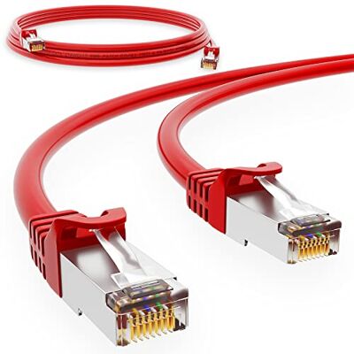 HB-DIGITAL Câble patch RJ45 LAN CAT 6 0,5 m Câble réseau jusqu'à 1 Gbit/s CAT 6 En cuivre professionnel S/FTP DSL Pour panneau de brassage, commutateur, routeur, modem Rouge - Publicité HB-DIGITAL Câble patch RJ45 LAN CAT 6 0,5 m Câble réseau jusqu'à 1 Gbit/s CAT 6 En cuivre professionnel S/FTP DSL Pour panneau de brassage, commutateur, routeur, modem Rouge - Publicité