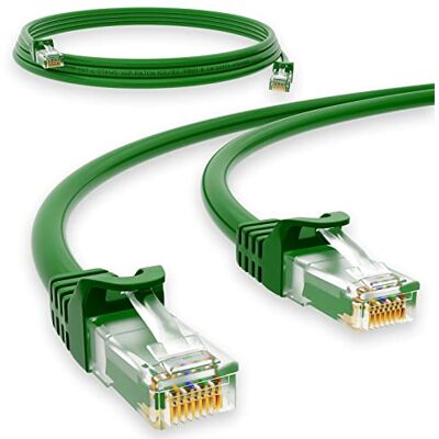 HB-DIGITAL Câble réseau LAN CAT.6 de 1 m Vitesse de transfert jusqu'à 1 Gbit/s Fiche RJ45 100 cm Cat 6 vert cuivre professionnel U/UTP Cat6 Ethernet Cable Patchcable Switch Router Modem - Publicité HB-DIGITAL Câble réseau LAN CAT.6 de 1 m Vitesse de transfert jusqu'à 1 Gbit/s Fiche RJ45 100 cm Cat 6 vert cuivre professionnel U/UTP Cat6 Ethernet Cable Patchcable Switch Router Modem - Publicité