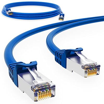 HB-DIGITAL Câble patch CAT 6 RJ45 S/FTP 1 Gbit/s Bleu 2 m - Publicité HB-DIGITAL Câble patch CAT 6 RJ45 S/FTP 1 Gbit/s Bleu 2 m - Publicité