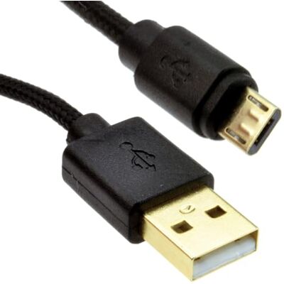 kenable Câble USB 2.0 A vers Micro B Tressé Or Charge Rapide 24AWG 2m Noir pour Android Téléphones Tablettes - Publicité kenable Câble USB 2.0 A vers Micro B Tressé Or Charge Rapide 24AWG 2m Noir pour Android Téléphones Tablettes - Publicité